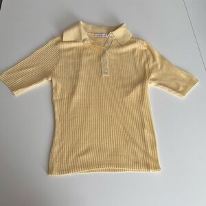 Yellow ribbed polo shirt